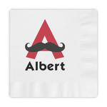 Mustache Print Embossed Decorative Napkins (Personalized)