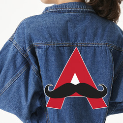 Mustache Print Twill Iron On Patch - Custom Shape - 3XL - Set of 4 (Personalized)