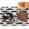 Mustache Print Dog Food Mat - Small LIFESTYLE