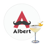 Mustache Print Printed Drink Topper - 3.25" (Personalized)