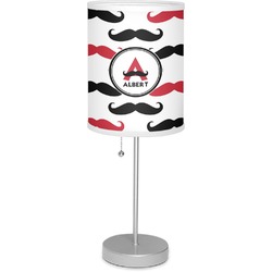 Mustache Print 7" Drum Lamp with Shade Polyester (Personalized)