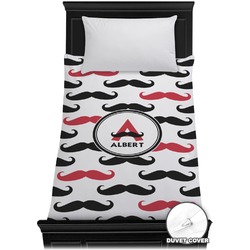 Mustache Print Duvet Cover - Twin (Personalized)