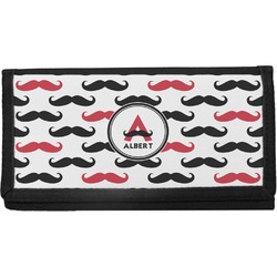 Mustache Print Canvas Checkbook Cover (Personalized)