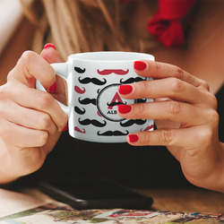 Mustache Print Double Shot Espresso Cup - Single (Personalized)