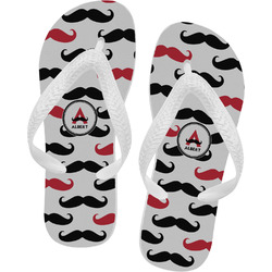 Mustache Print Flip Flops - XSmall (Personalized)