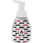 Mustache Print Foam Soap Bottle - White (Personalized)