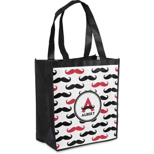 Custom Mustache Print Grocery Bag (Personalized)