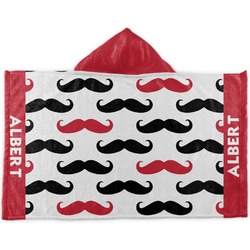 Mustache Print Kids Hooded Towel (Personalized)