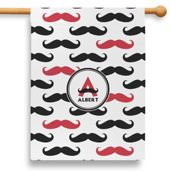 Mustache Print 28" House Flag - Single Sided (Personalized)