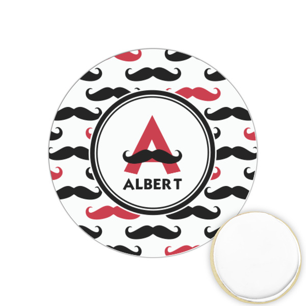 Custom Mustache Print Printed Cookie Topper - 1.25" (Personalized)