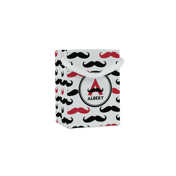 Custom Mustache Print Jewelry Gift Bags - Gloss (Personalized)