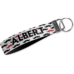 Mustache Print Webbing Keychain Fob - Large (Personalized)