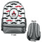 Mustache Print Large Backpack - Gray - Front & Back View