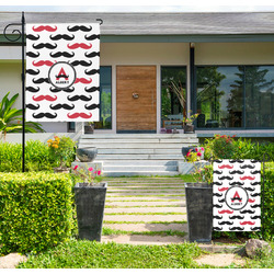 Mustache Print Large Garden Flag - Double Sided (Personalized)