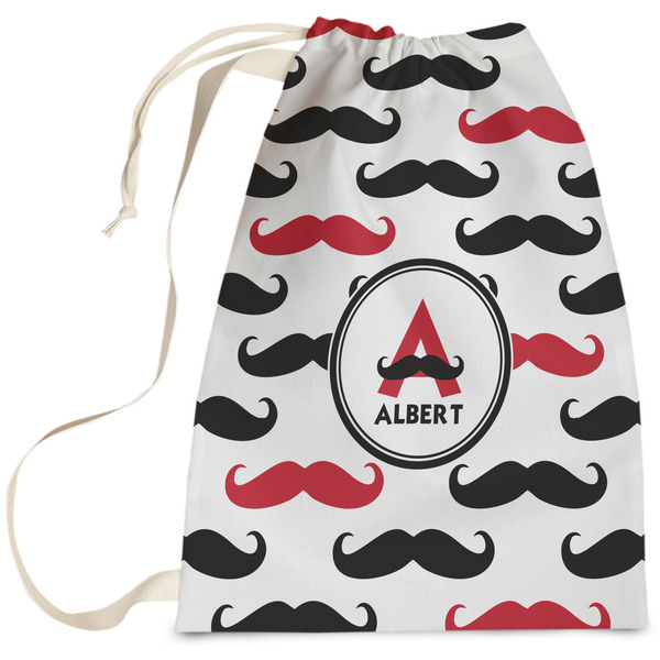 Custom Mustache Print Laundry Bag - Large (Personalized)