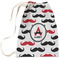 Mustache Print Large Laundry Bag - Front View