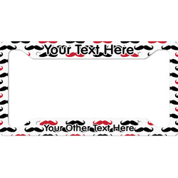 Mustache Print License Plate Frame - Style A (Personalized)