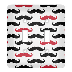 Mustache Print Light Switch Cover (2 Toggle Plate)