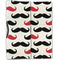 Mustache Print Linen Placemat - Folded Half (double sided)