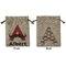 Mustache Print Medium Burlap Gift Bag - Front and Back