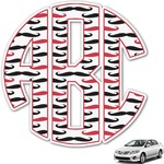 Mustache Print Monogram Car Decal (Personalized)