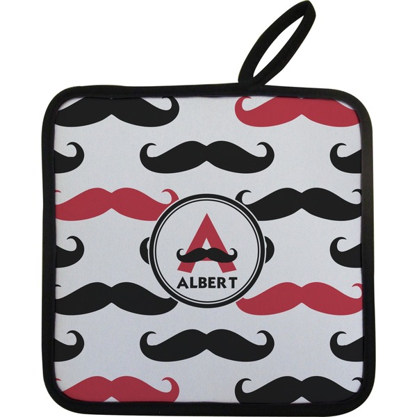 Custom Mustache Print Pot Holder w/ Name and Initial
