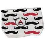 Mustache Print Burp Cloth - Fleece w/ Name and Initial