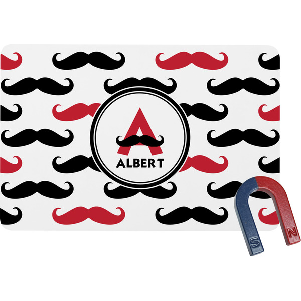 Custom Mustache Print Rectangular Fridge Magnet (Personalized)