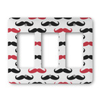 Mustache Print Rocker Style Light Switch Cover - Three Switch