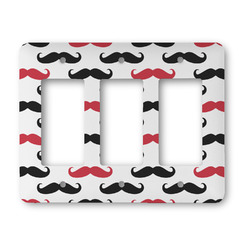 Mustache Print Rocker Style Light Switch Cover - Three Switch