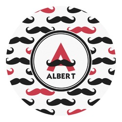 Mustache Print Round Decal - Large (Personalized)