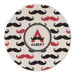 Mustache Print Round Linen Placemat - Single Sided (Personalized)