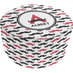 Mustache Print Round Pouf Ottoman (Personalized)