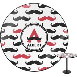 Mustache Print Round Table - 30" (Personalized)