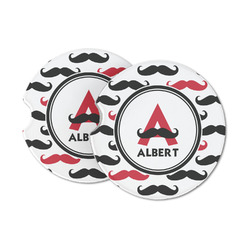 Mustache Print Sandstone Car Coasters (Personalized)