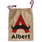 Mustache Print Santa Bag - Front