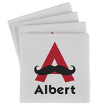 Mustache Print Absorbent Stone Coasters - Set of 4 (Personalized)