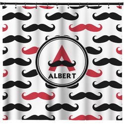 Mustache Print Shower Curtain - 71" x 74" (Personalized)