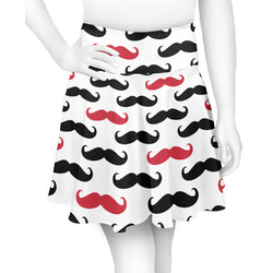 Mustache Print Skater Skirt - X Large