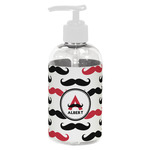 Mustache Print Plastic Soap / Lotion Dispenser (8 oz - Small - White) (Personalized)