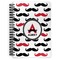 Mustache Print Spiral Journal Large - Front View