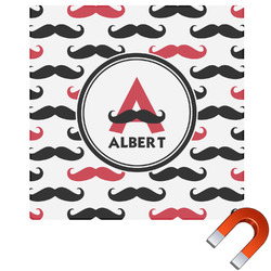 Mustache Print Square Car Magnet - 10" (Personalized)