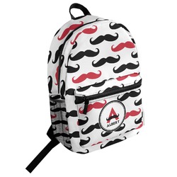 Mustache Print Student Backpack (Personalized)