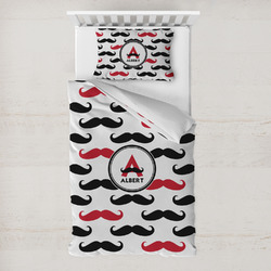 Mustache Print Toddler Bedding Set - With Pillowcase (Personalized)