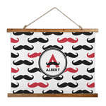 Mustache Print Wall Hanging Tapestry - Wide (Personalized)