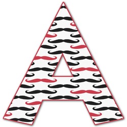 Mustache Print Letter Decal - Large (Personalized)