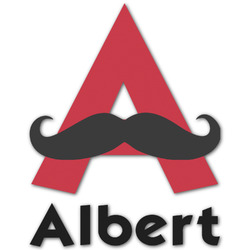 Mustache Print Name & Initial Decal - Up to 18"x18" (Personalized)