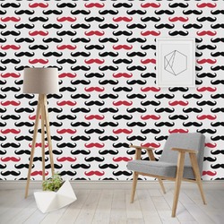 Mustache Print Wallpaper & Surface Covering (Peel & Stick - Repositionable)
