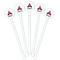 Mustache Print White Plastic 5.5" Stir Stick - Fan View