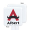 Mustache Print White Plastic Stir Stick - Single Sided - Square - Approval